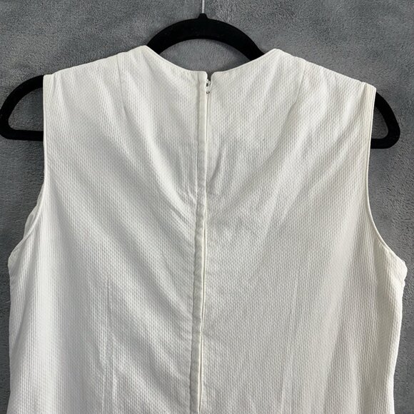 Vtg DON SOPHISTICATES Women Dress Sz M White Eyelet Sleeveless Summer 33-6 - Picture 4 of 11